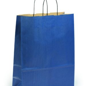 Papiertragetasche toptwist – blau- mit gedrehten Papierkordel-Griffen