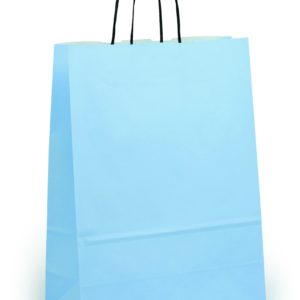 Papiertragetasche toptwist – hellblau – mit gedrehten Papierkordel-Griffen