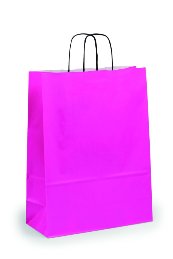 Papiertragetasche toptwist – purple – mit gedrehten Papierkordel-Griffen