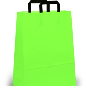 Papiertragetasche topcraft – COLOR – hellgrün – 5 -fach gefalteten Papierinnen- Flachhenkeln