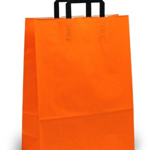 Papiertragetasche topcraft – COLOR – orange – 5 -fach gefalteten Papierinnen- Flachhenkeln