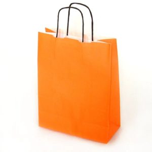 Papiertragetasche toptwist – orange – mit gedrehten Papierkordel-Griffen